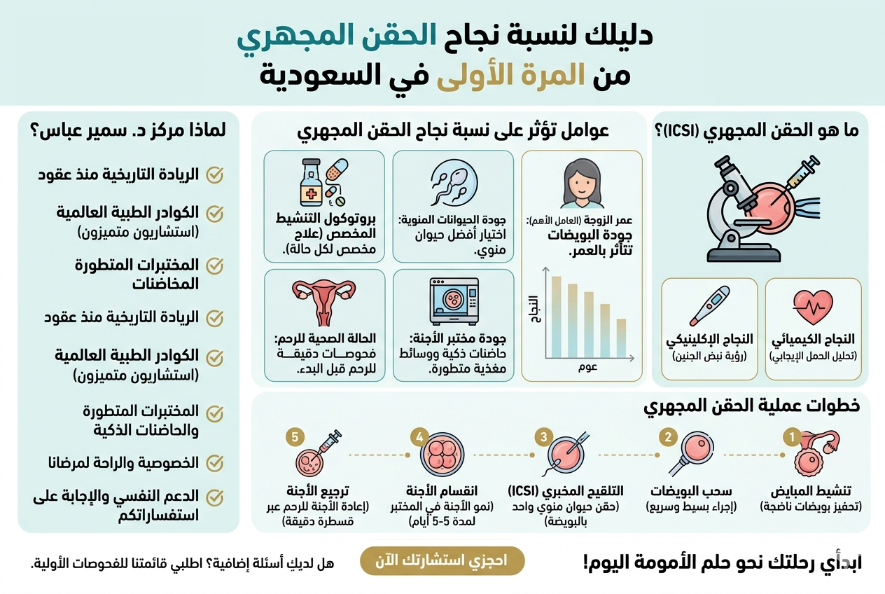 نسبة نجاح الحقن المجهري